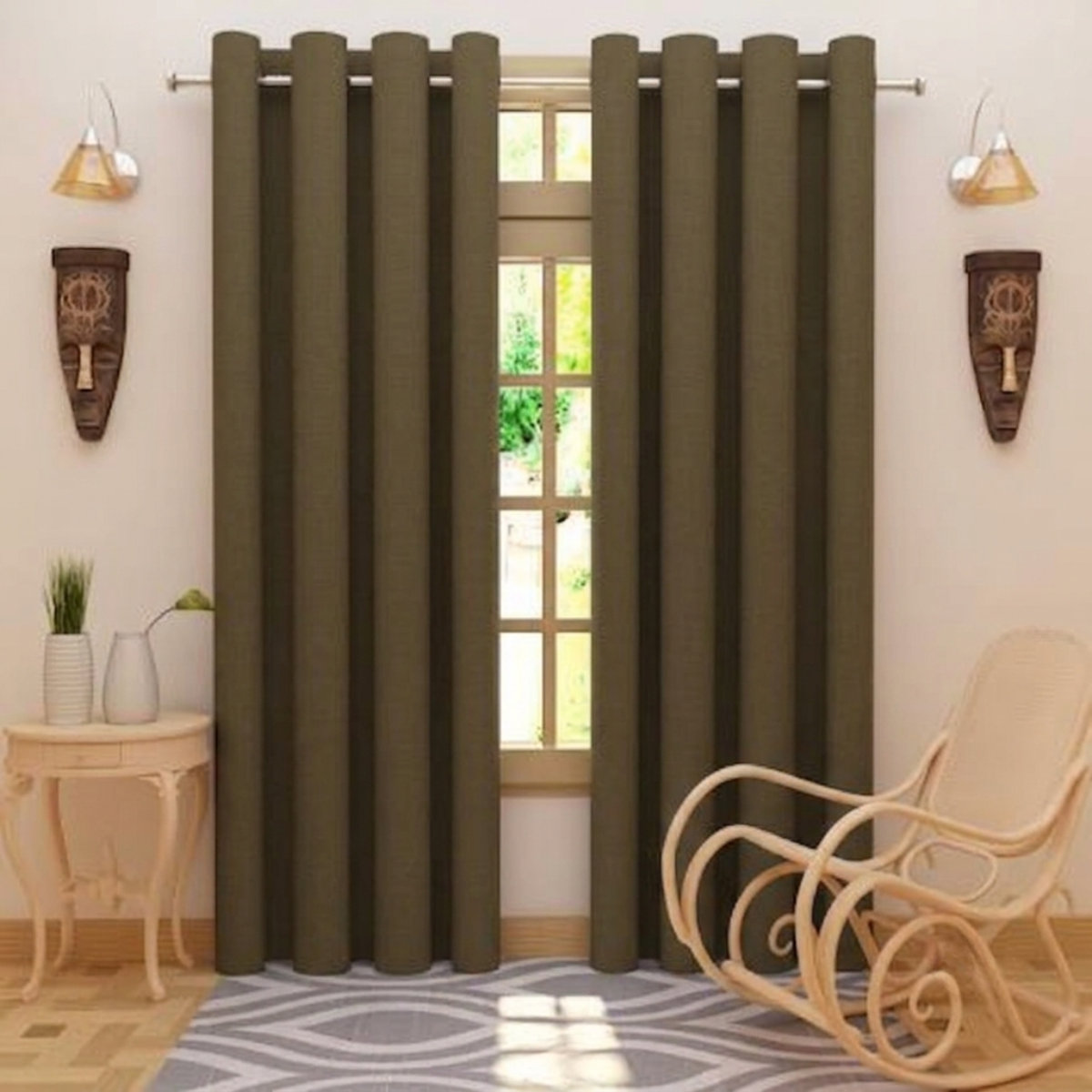 Dark Olive Green Blackout Curtain