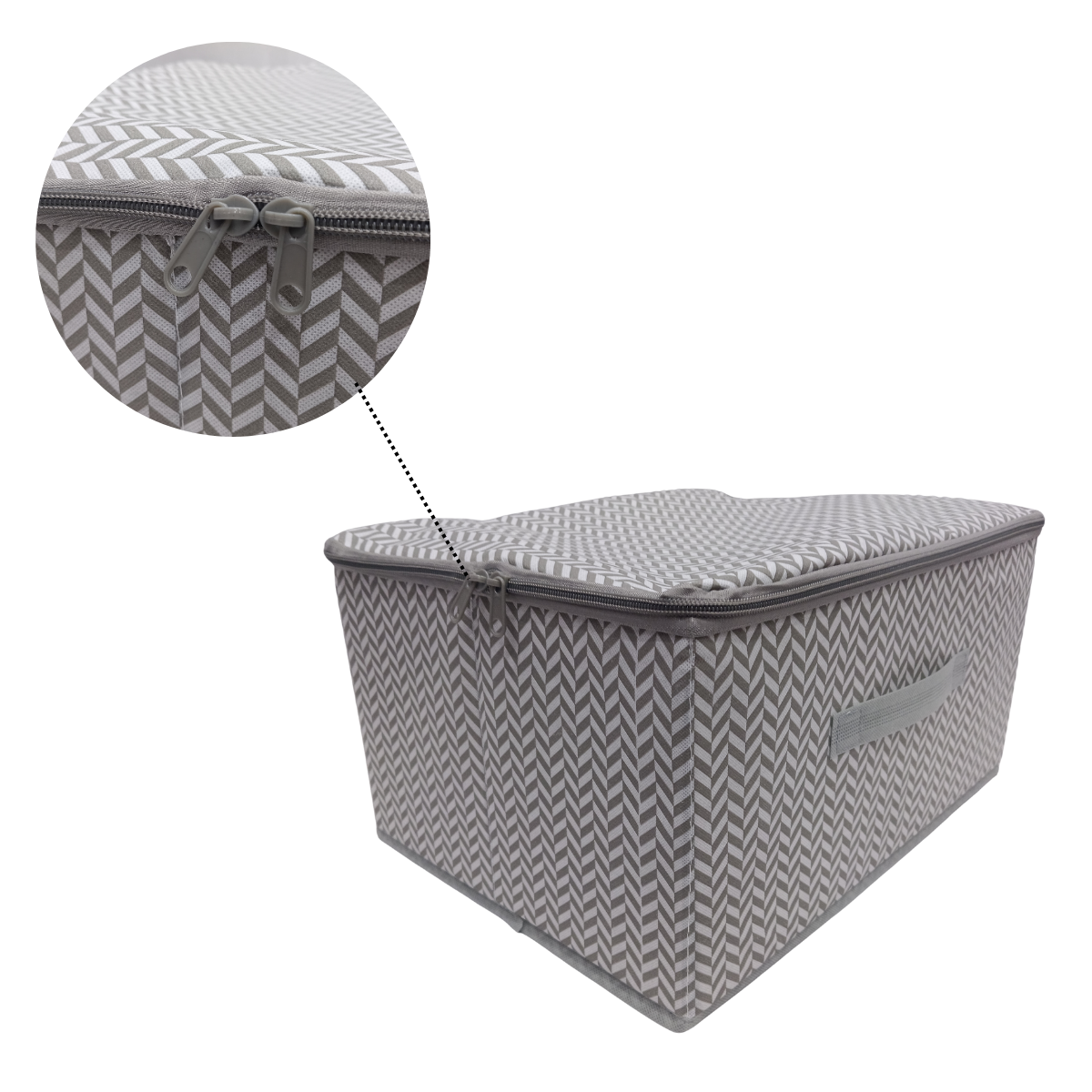 Storage Basket with Zipper Lid