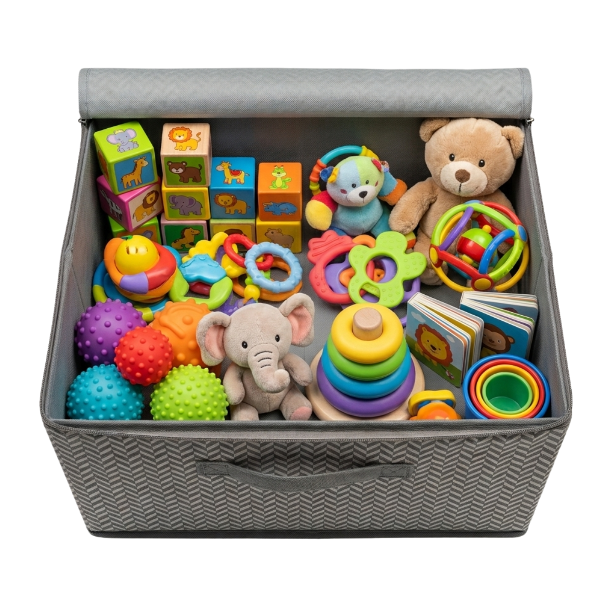 Storage Basket with Zipper Lid