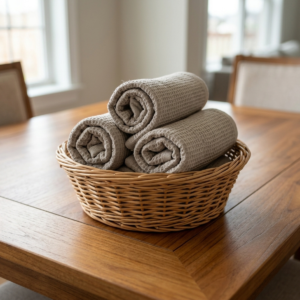 Beige Hand waffle towel